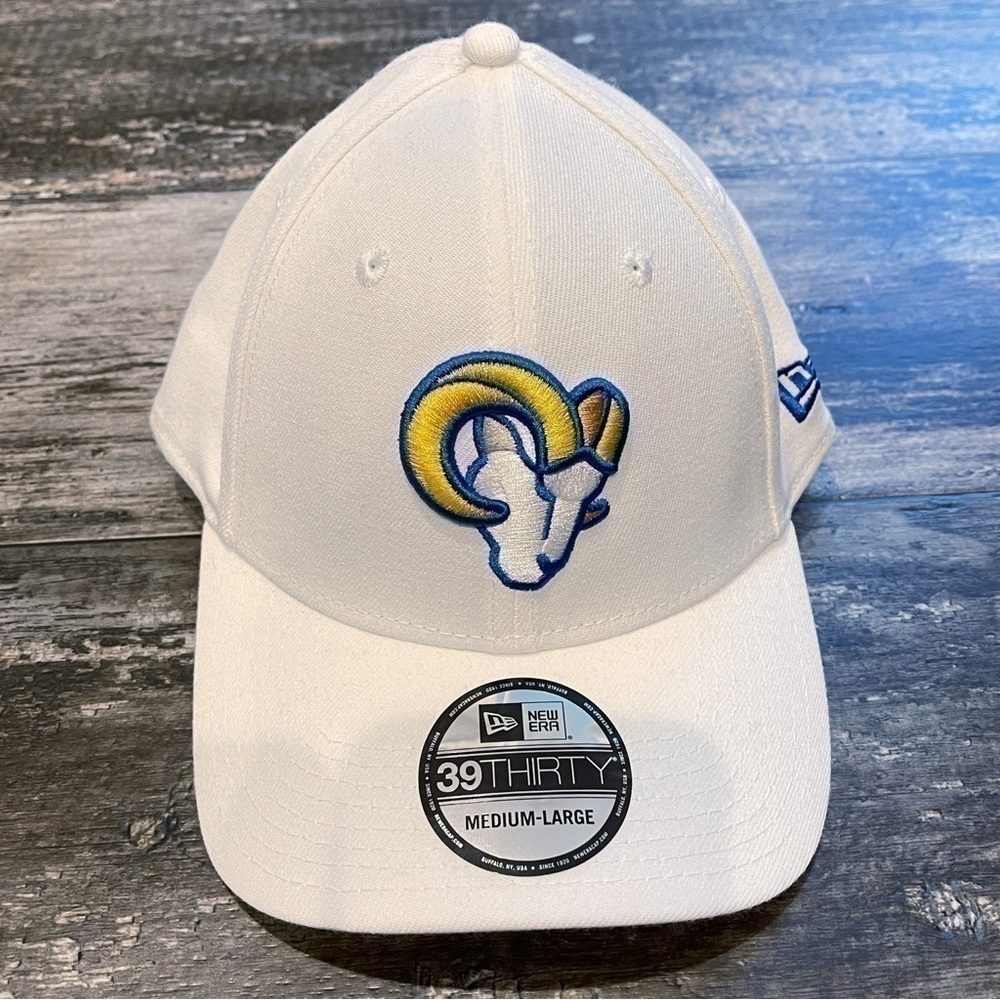 Los Angeles Rams New Era LA Logo Iced II 39THIRTY Hat White Medium/Large NEW - Picture 13 of 13